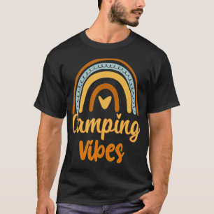 Camping Vibes Retro Rainbow Camper Vintage Travel  T-Shirt