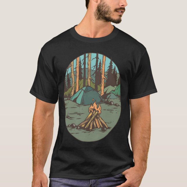 Camping Wald funny T-Shirt (Front)