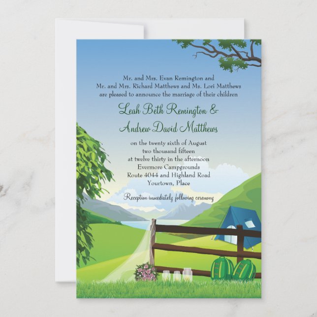Camping Wedding Invitation (Front)