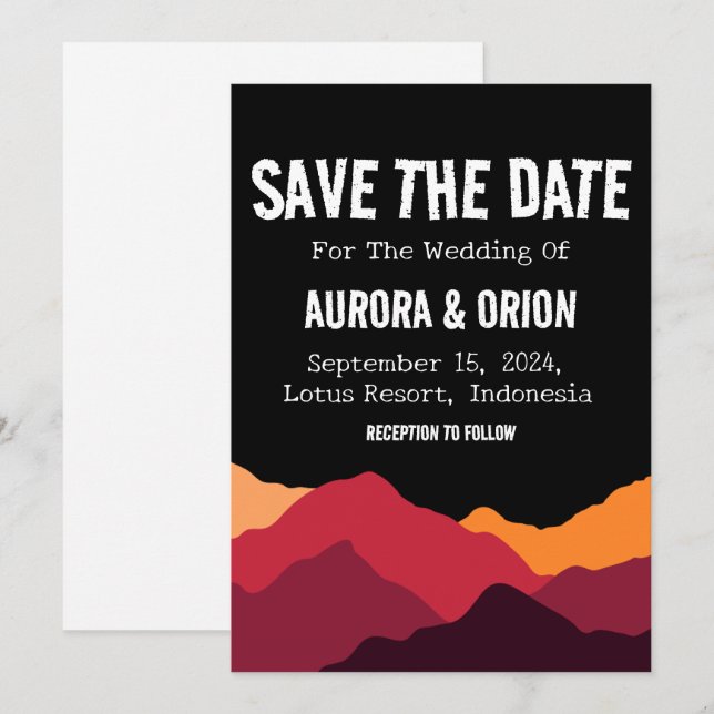 camping wedding save the date cards (Front/Back)