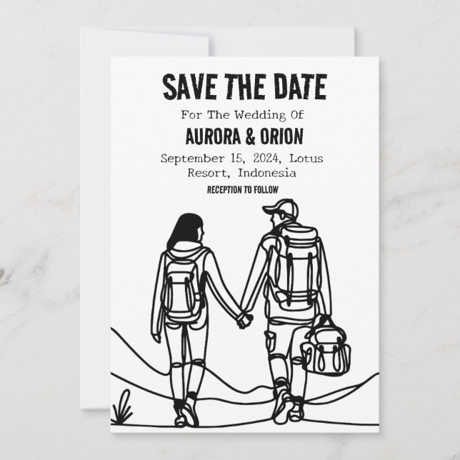 camping wedding save the date cards (Front)