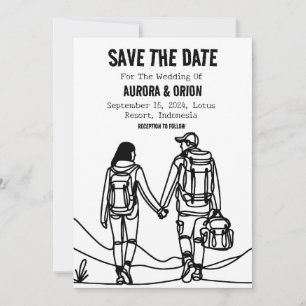 camping wedding save the date cards