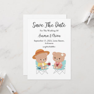 camping wedding save the date cards
