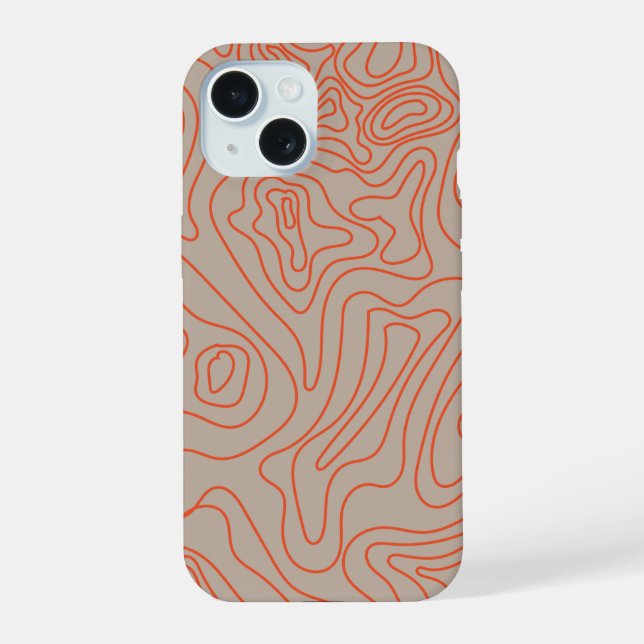 Camping Wilderness Trails Topography iPhone 15 Case (Back)