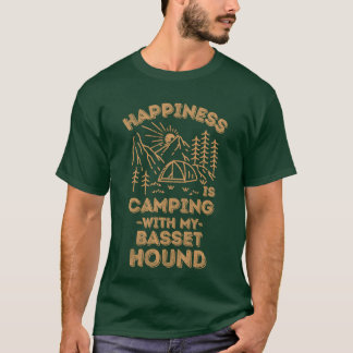 Camping with bassethound friend T-Shirt