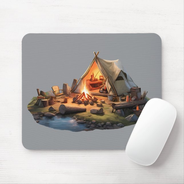 Camping With Loved Ones  Mouse Pad (With Mouse)