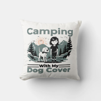 Camping with My Dog Decorative Throw Pillow