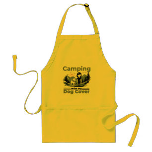 Camping with My Dog Funny Kitchen Apron