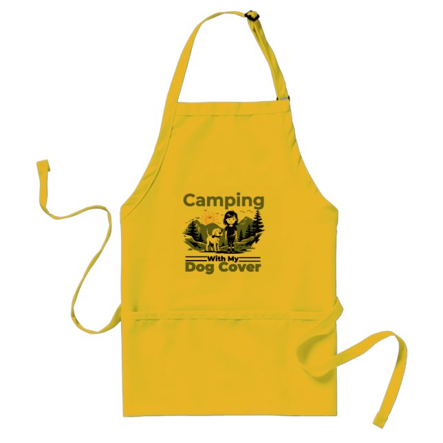 Camping with My Dog Funny Kitchen Apron (Front)
