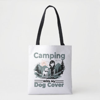 Camping with My Dog Reusable Tote Bag