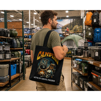 Camping with My Ghoul Friends Halloween Tote Bag