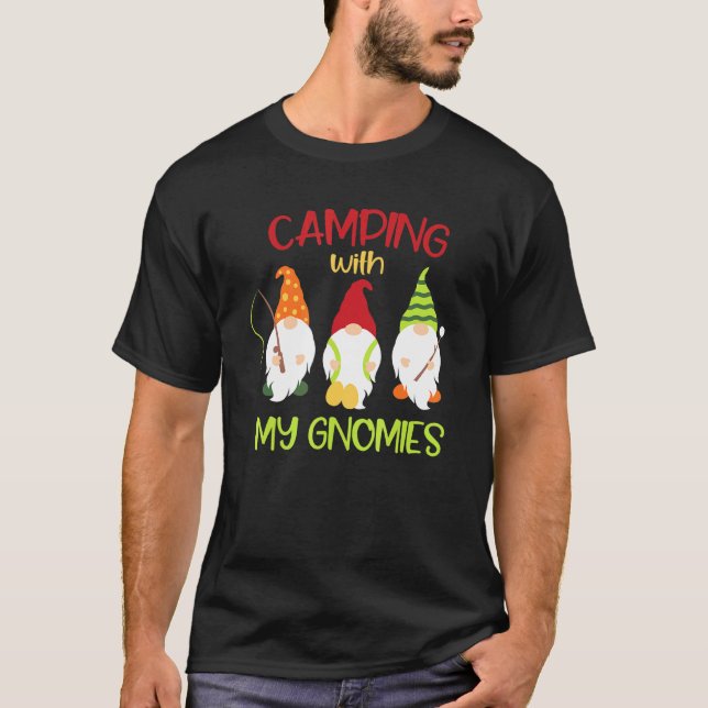 Camping With My Gnomies Camp Camper Fish Hike Camp T-Shirt (Front)