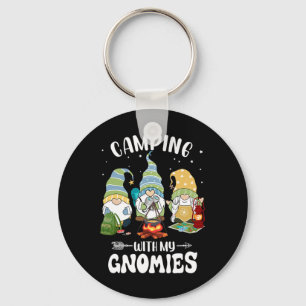 Camping With My Gnomies Funny Gnome Camp Key Ring