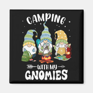 Camping With My Gnomies Funny Gnome Camp Magnet