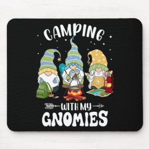 Camping With My Gnomies Funny Gnome Camp Mouse Pad