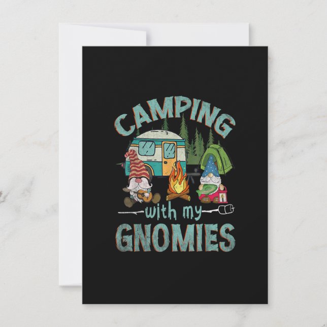 Camping with my Gnomies Funny Gnome Camp Women Men Invitation (Front)