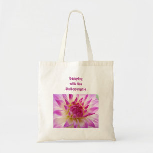 Camping with the Your Custom Name Dahlia Flower Tote Bag