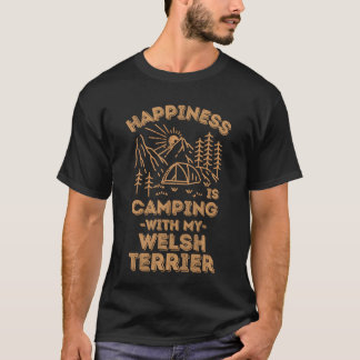 Camping with welshterrier retro T-Shirt