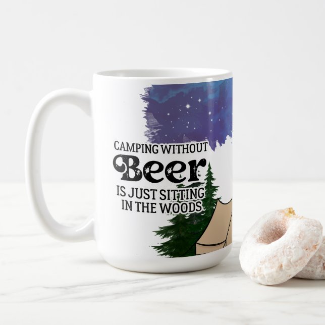 Camping Without Beer Coffee Mug (With Donut)