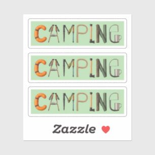 Camping Word Sticker Set