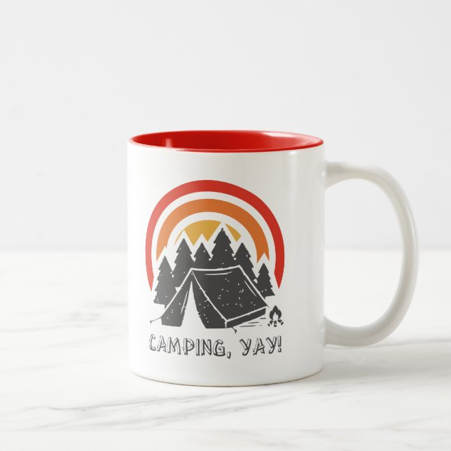 Camping, Yay! Two-Tone Coffee Mug (Right)