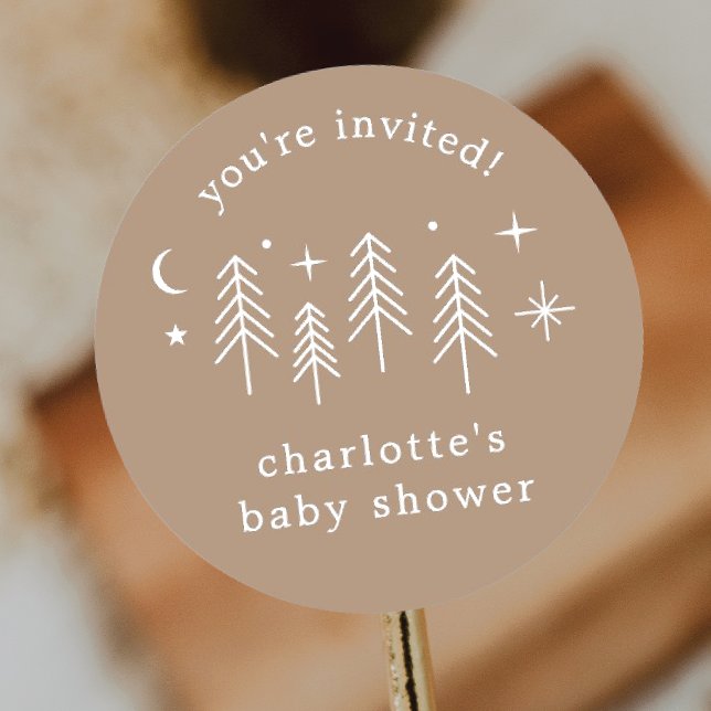 Camping You're Invited Classic Round Sticker (Creator Uploaded)