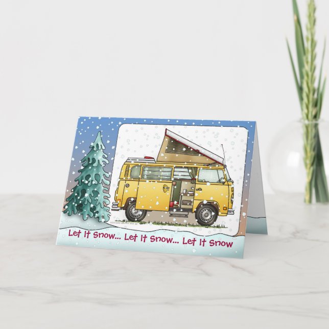 Campmobile Van Camper Holiday Cards (Front)