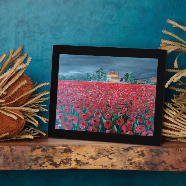 Campo de Amapolas Painting by Alfred Fox Plaque (Side)