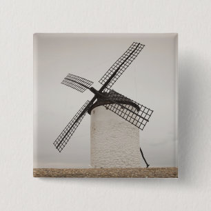 Campo de Criptana, antique La Mancha windmills 15 Cm Square Badge