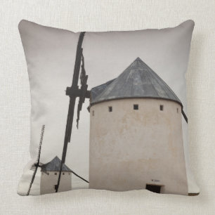Campo de Criptana, antique La Mancha windmills Cushion