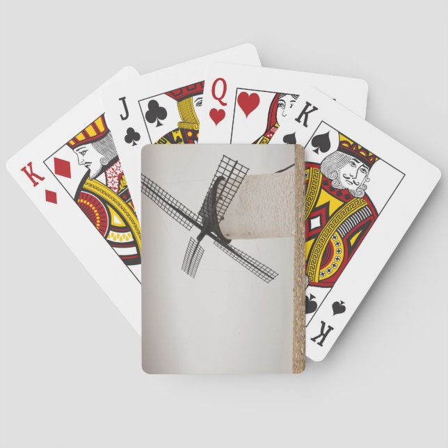 Campo de Criptana, antique La Mancha windmills Playing Cards (Back)