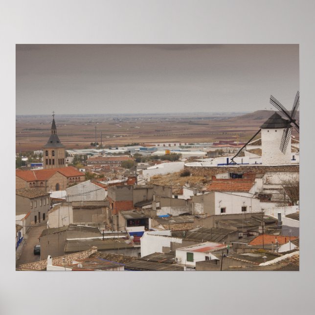 Campo de Criptana, Antique La Mancha windmills Poster (Front)