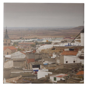 Campo de Criptana, antique La Mancha windmills Tile