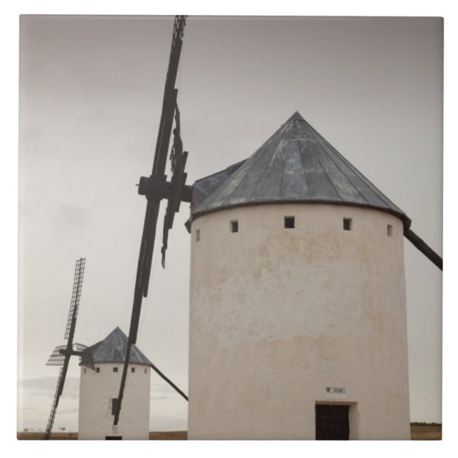 Campo de Criptana, antique La Mancha windmills Tile (Front)