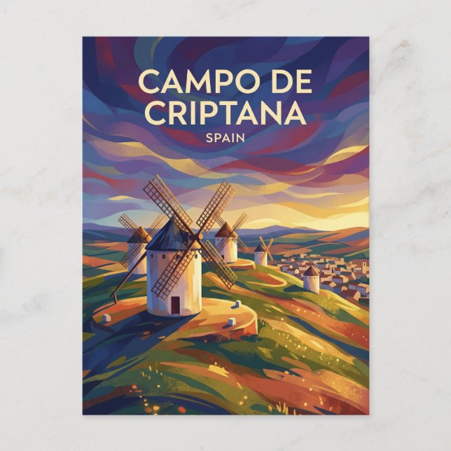 Campo de Criptana Windmills Spain Postcard (Front)