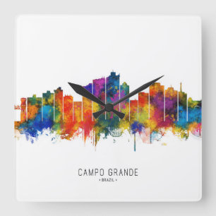 Campo Grande Brazil Skyline Square Wall Clock