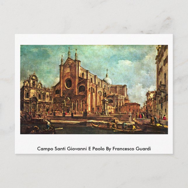 Campo Santi Giovanni E Paolo By Francesco Guardi Postcard (Front)