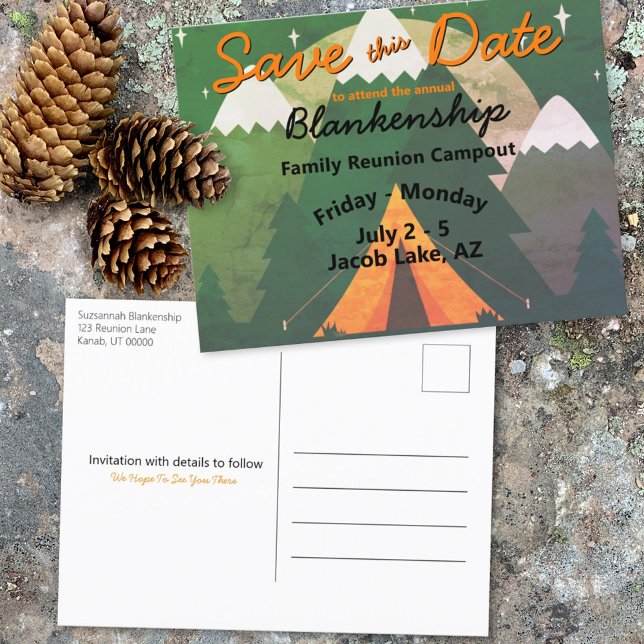 Campout Family Reunion Save The Date Template (Creator Uploaded)