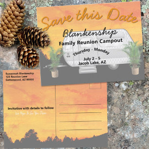 Campout Party Reunion Save The Date Template
