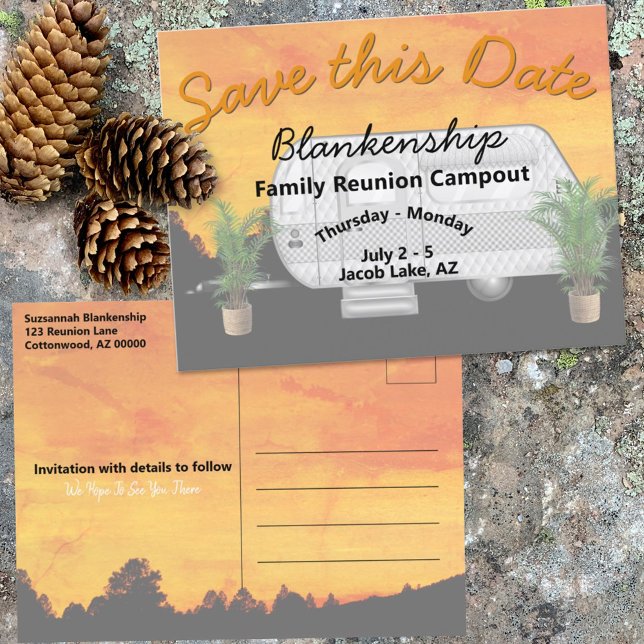 Campout Party Reunion Save The Date Template (Creator Uploaded)