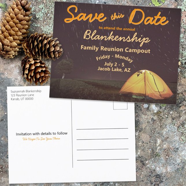 Campout Reunion Celebration Save The Date Template (Creator Uploaded)