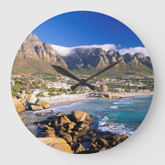 Camps Bay Beach And The Twelve Apostles Range Large Clock (Front)