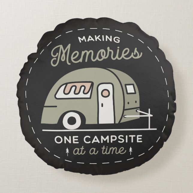 Campsite Adventures Round Cushion (Front)