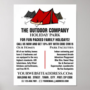 Campsite, Holiday Park Advertising Poster