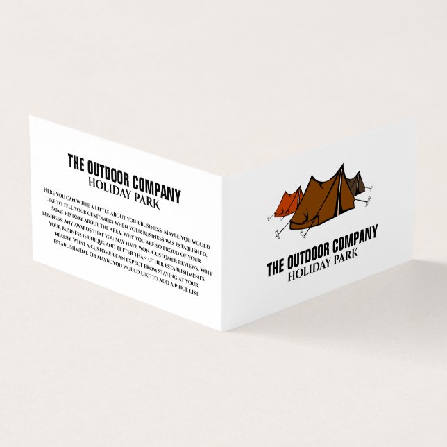 Campsite, Holiday Park Detailed Business Card (Outside)