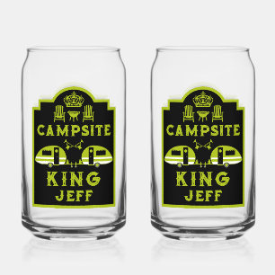 Campsite King Gifts For Campers Can Glass
