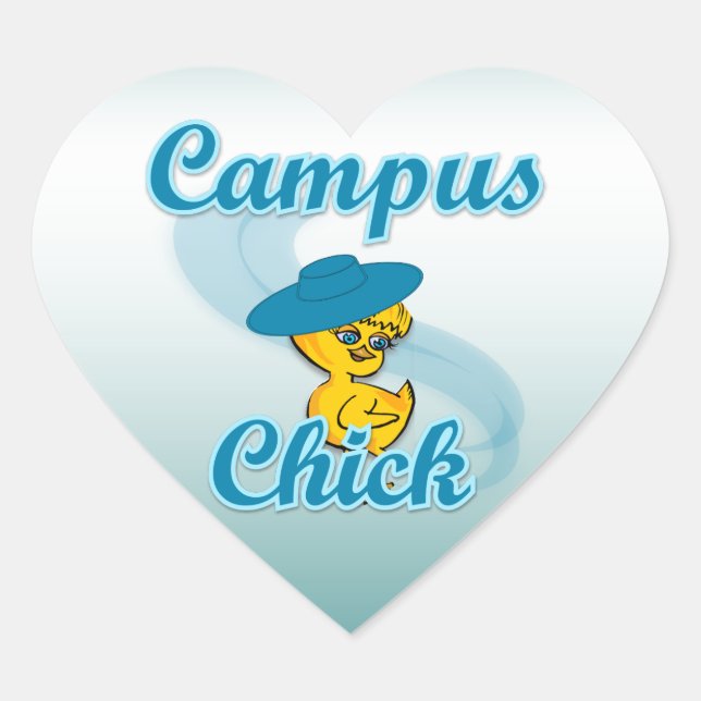 Campus Chick #3 Heart Sticker (Front)
