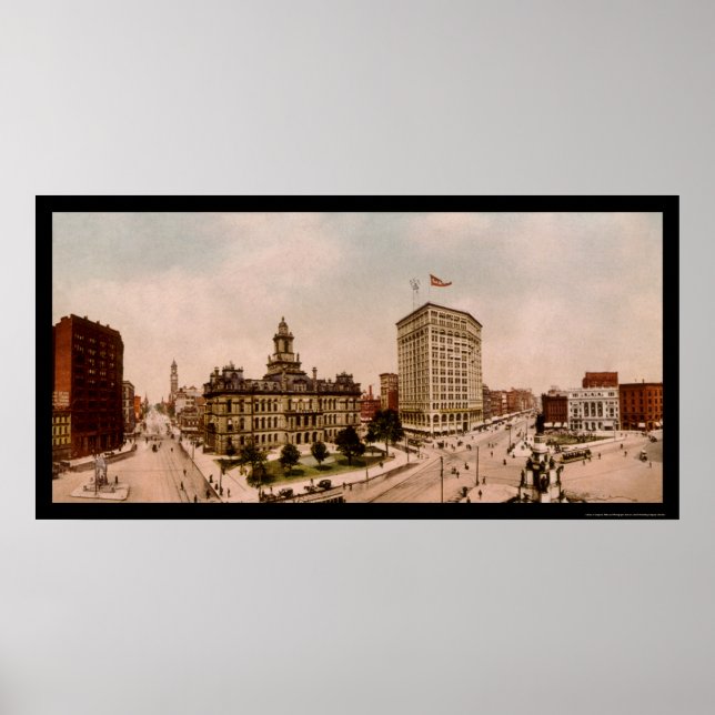 Campus Martius in Detroit, MI 1900 Poster (Front)