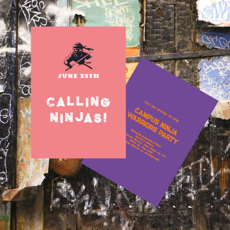 Campus Ninja fraternity Parties Invitation card