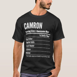 Camron Nutritional Facts Serving Size Calories T-Shirt